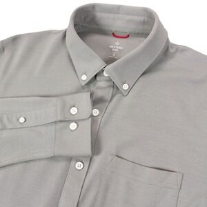 Western Rise Limitless Mens S Merino Wool Blend Stretch Green Button Front Shirt